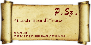 Pitsch Szerénusz névjegykártya